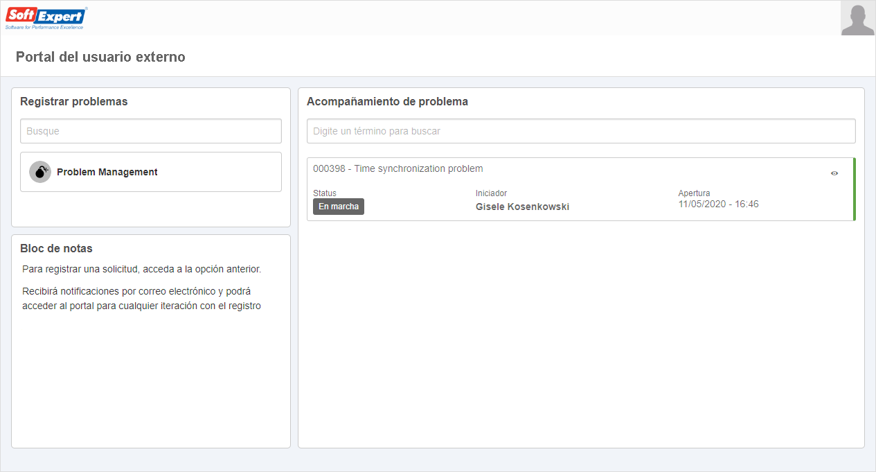 Portal del usuario externo configurado con los widgets de SE Problema Portal del usuario externo configurado con los widgets de SE Problema