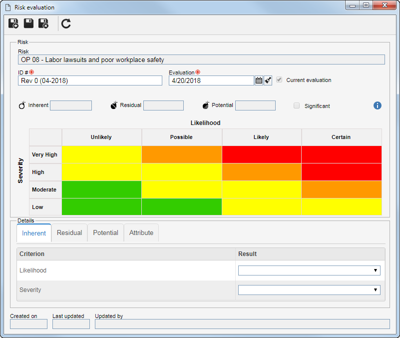 Matrix evaluation Matrix evaluation